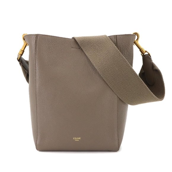 Celine Handbags - CELINE Gray Leather Shoulder Bag